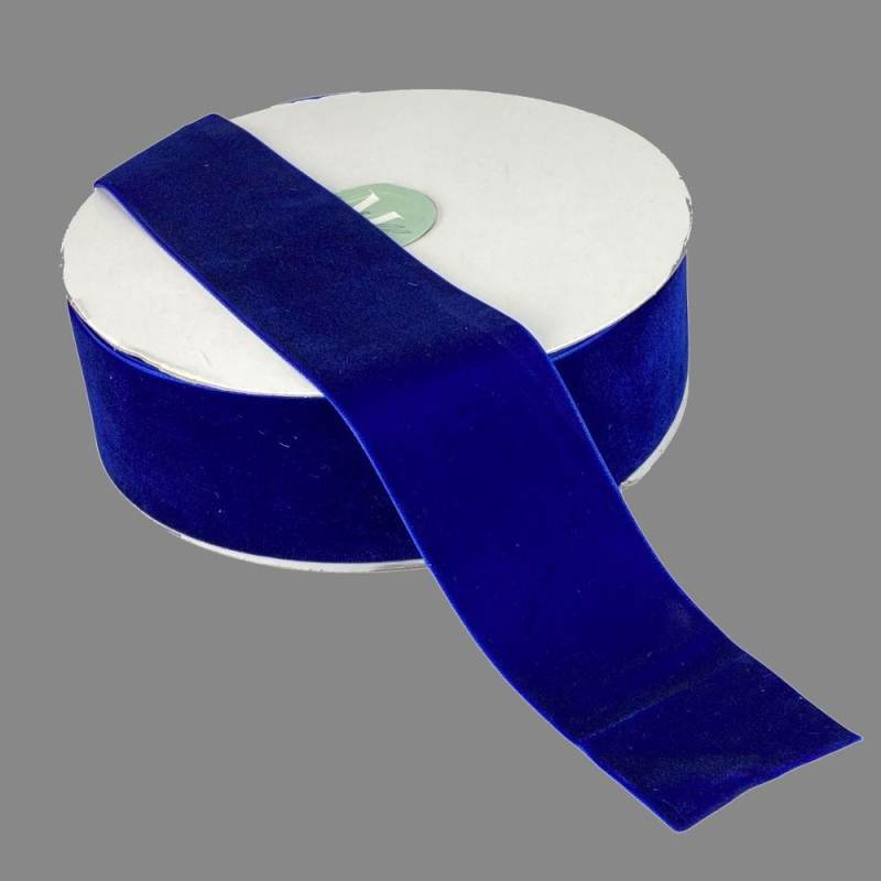 Оксамитова стрічка 5 см (±5 мм) х 20 ярдів Синій Marill (D00850-C 62)