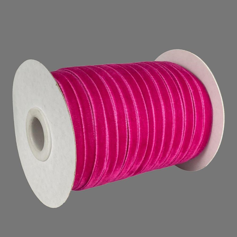 Оксамитова стрічка 0,6 см х 50 ярдів Рожевий Marill (D00806-C 20)