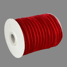 Оксамитова стрічка 0,6 см х 50 ярдів Червоний Marill (D00806-C 23)