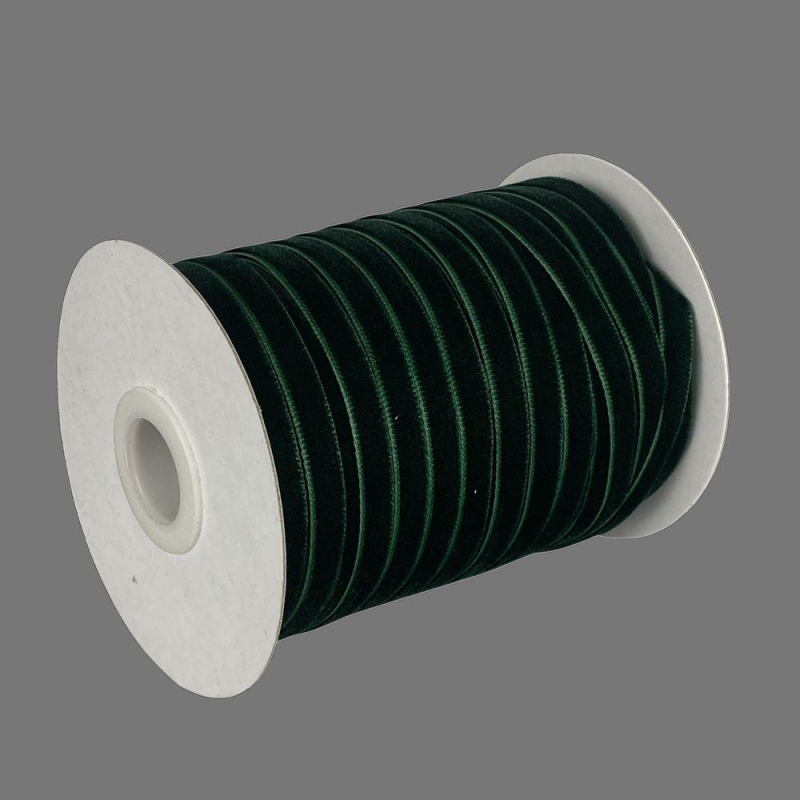 Оксамитова стрічка 0,6 см х 50 ярдів Зелений Marill (D00806-C 59)