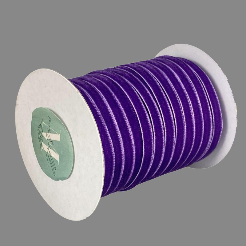 Оксамитова стрічка 0,6 см х 50 ярдів Фіолетовий Marill (D00806-C 39)