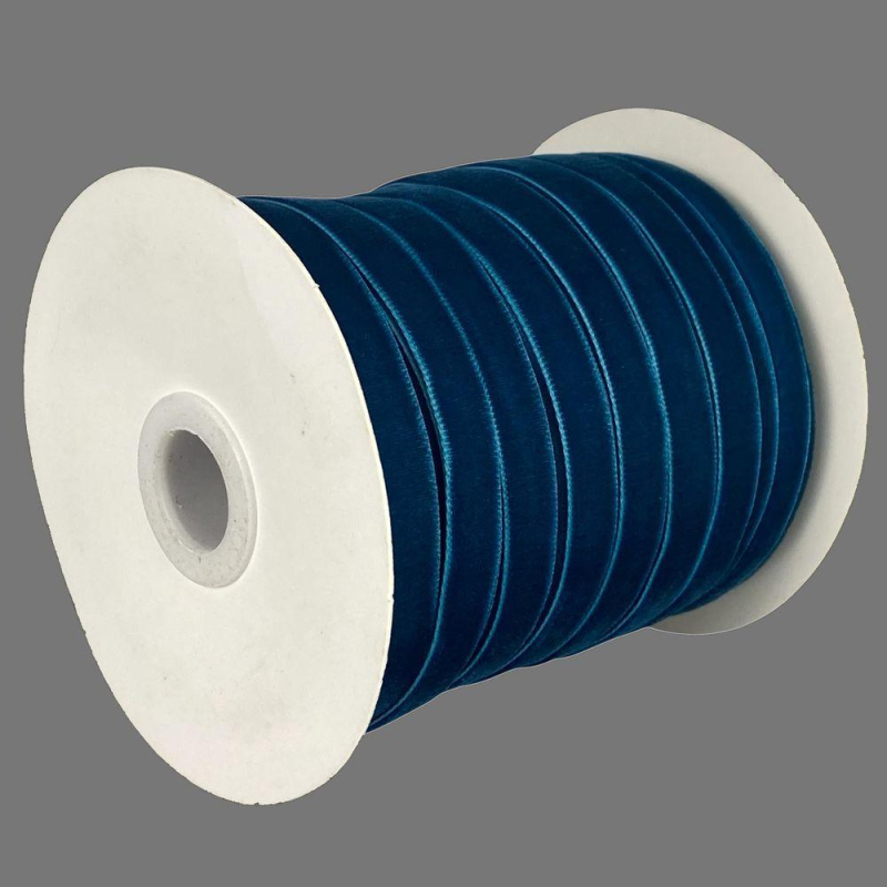 Оксамитова стрічка 1,0 см х 50 ярдів Синій Marill (D00810-C 29)