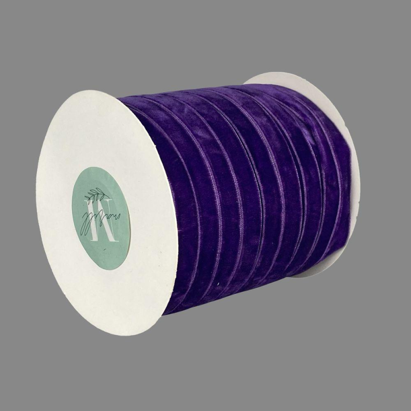 Оксамитова стрічка 1,0 см х 50 ярдів Фіолетовий Marill (D00810-C 39 violet)