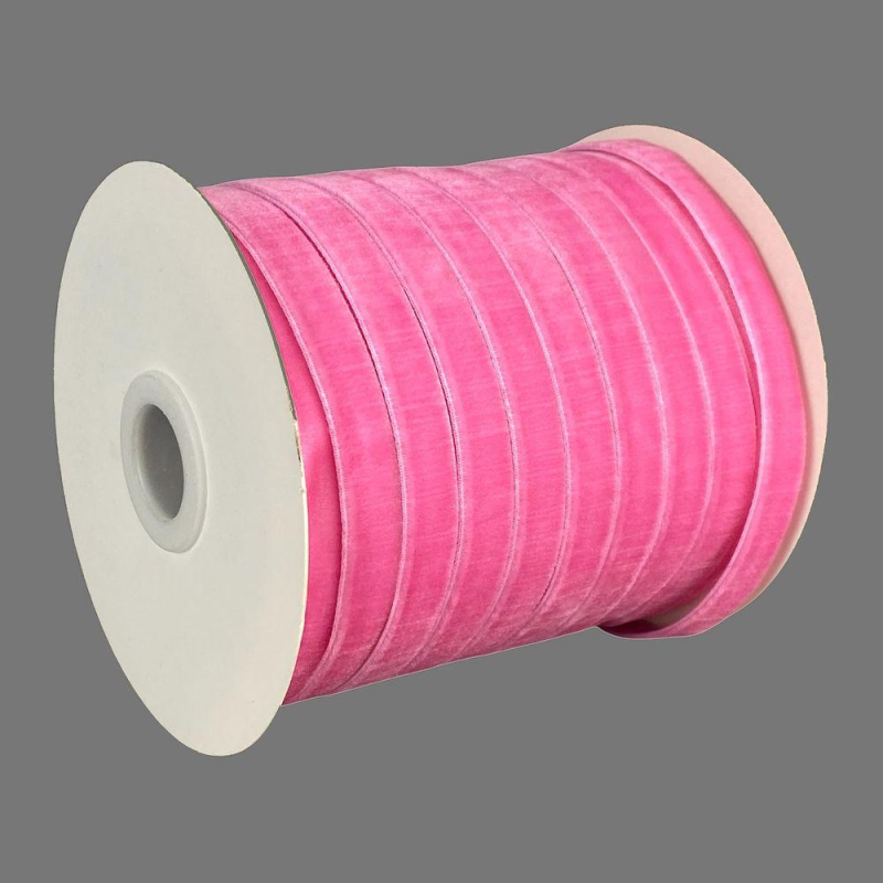 Оксамитова стрічка 1,0 см х 50 ярдів Рожевий Marill (D00810-C 08)