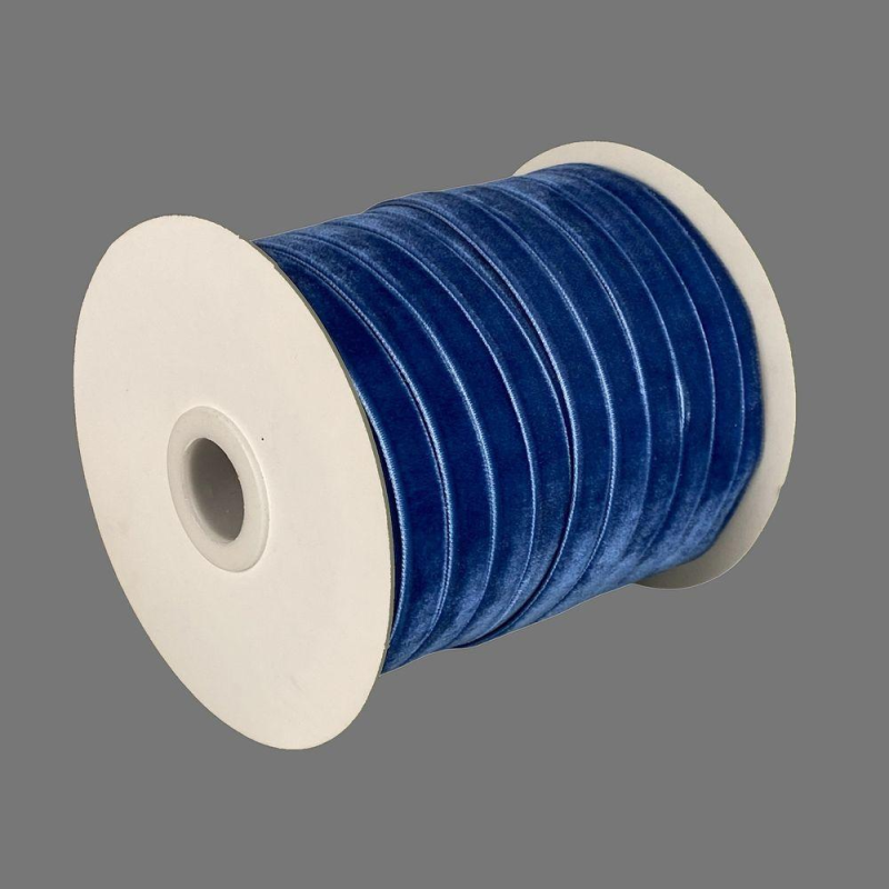 Оксамитова стрічка 1,0 см х 50 ярдів Синій Marill (D00810-C 67)