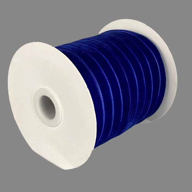 Оксамитова стрічка 1,0 см х 50 ярдів Синій Marill (D00810-C 36)