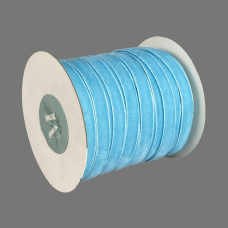 Оксамитова стрічка 1,0 см х 50 ярдів Блакитний Marill (D00910-C 61)