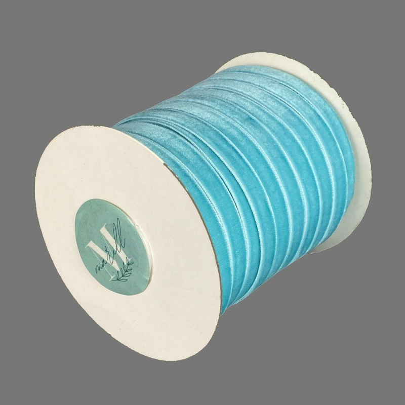 Оксамитова стрічка 1,0 см х 50 ярдів Блакитний Marill (D00910-30)