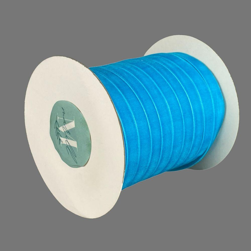 Оксамитова стрічка 1,0 см х 50 ярдів Блакитний Marill (D00910- 32)