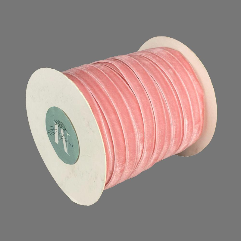 Оксамитова стрічка 1,0 см х 50 ярдів Рожевий Marill (D00910-C 06)