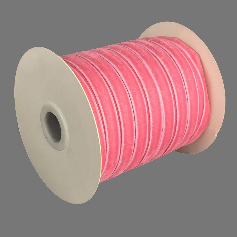 Оксамитова стрічка 1,0 см х 50 ярдів Рожевий Marill (D00910-07)