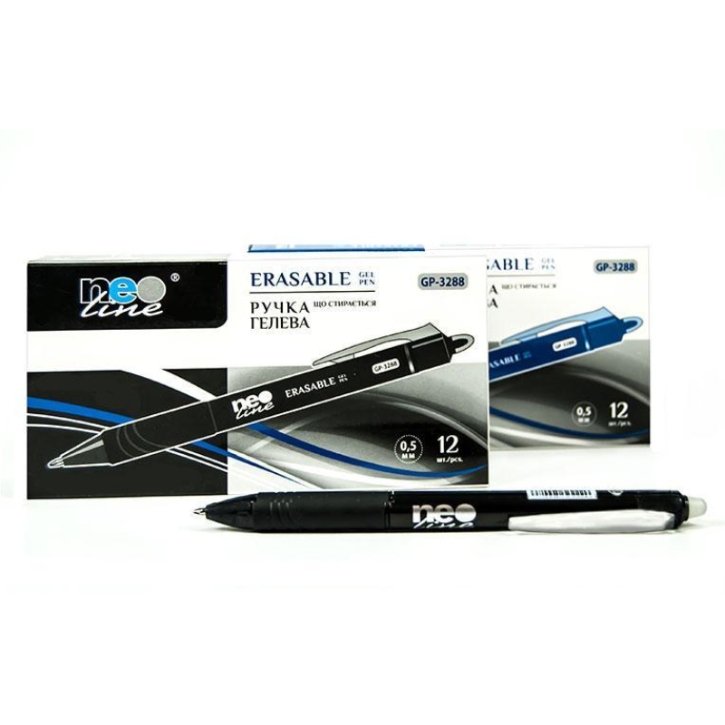 Ручка “пише-стирає“ гелева синя з гумкою Neoline GP-3288 KNZ