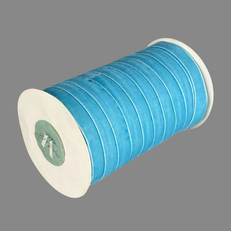 Оксамитова стрічка 1,5 см х 50 ярдів Блакитний Marill (D00815-С 61)