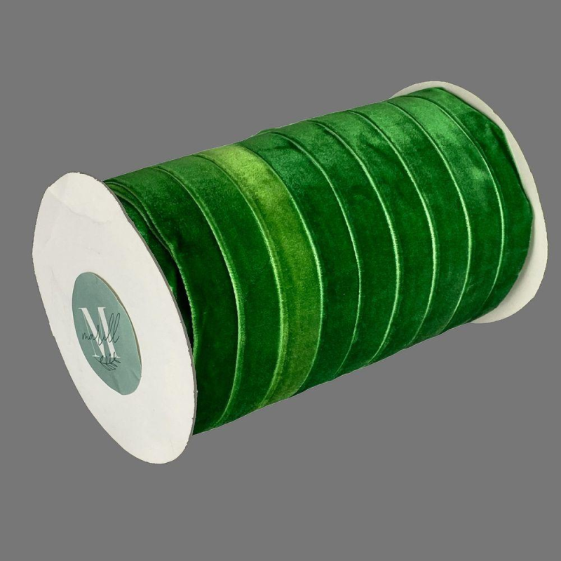 Оксамитова стрічка 1,5 см х 50 ярдів Зелений Marill (D00815-С 27)