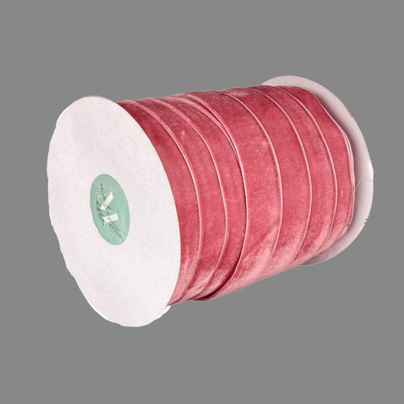 Оксамитова стрічка 2,5 см х 50 ярдів Рожевий Marill (D00825-C 76)