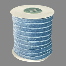 Оксамитова стрічка блискуча 1,0 см х 50 ярдів Блакитний Marill (D16710- blue)