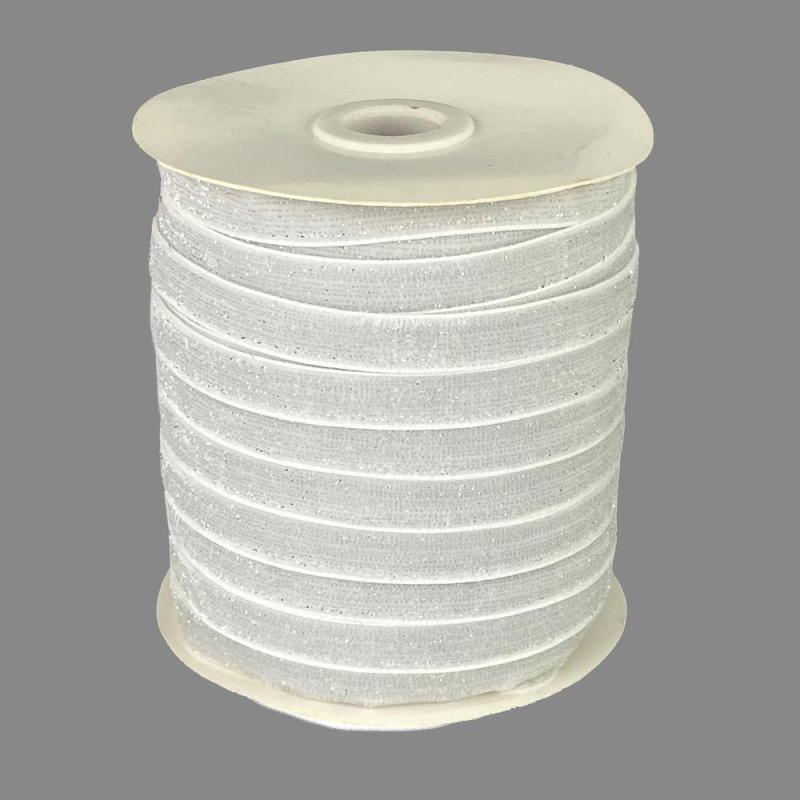 Оксамитова стрічка блискуча 1,0 см х 50 ярдів Білий Marill (D16710-C 98)