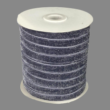 Оксамитова стрічка блискуча 1,0 см х 50 ярдів Сірий Marill (D16710- dark gray)