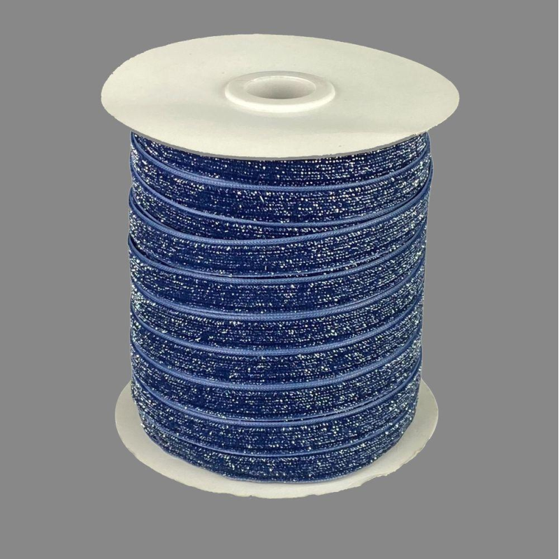 Оксамитова стрічка блискуча 1,0 см х 50 ярдів Синій Marill (D16710-C 131)