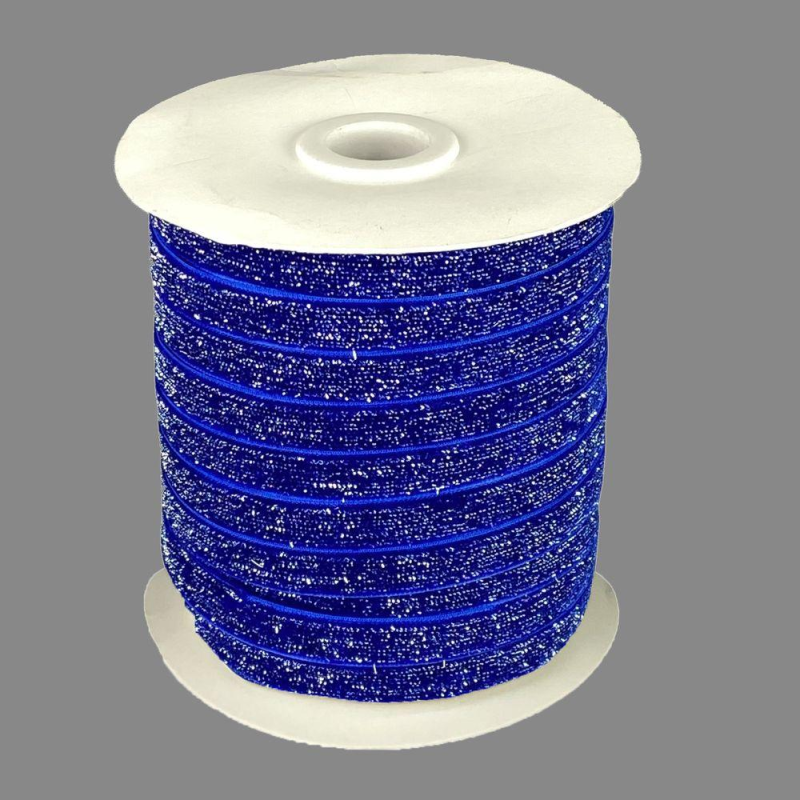 Оксамитова стрічка блискуча 1,0 см х 50 ярдів Синій Marill (D16710-C 123)