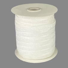 Оксамитова стрічка з люрексом 1,0 см х 50 ярдів Білий Marill (D00710-07)