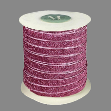 Оксамитова стрічка з люрексом 1,0 см х 50 ярдів Рожевий Marill (D00710-18)