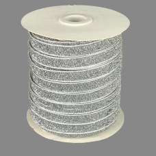 Оксамитова стрічка з люрексом 1,0 см х 50 ярдів Сірий Marill (D00710-11)
