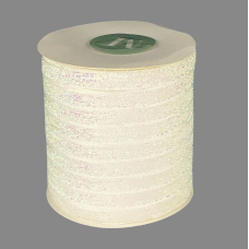 Оксамитова стрічка з люрексом 1,0 см х 50 ярдів Білий Marill (D00710- 28)