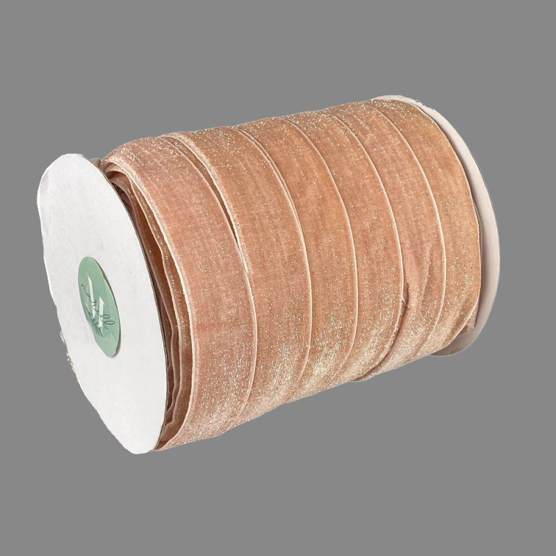 Оксамитова стрічка блискуча 2,5 см х 50 ярдів Marill (D16725-peach) Оксамитова стрічка блискуча 2,5 см х 50 ярдів Marill (D16725-peach)