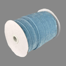 Оксамитова стрічка блискуча 2,5 см х 50 ярдів Блакитний Marill (D16725- blue)