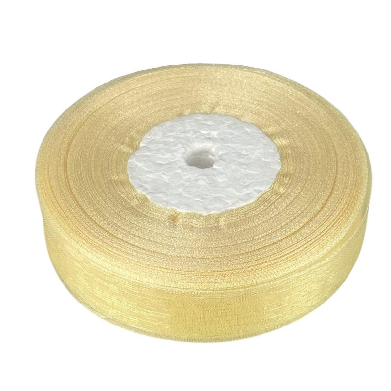 Стрічка з органзи кремова 2,0 см х 50 ярдів Бежевий Marill (D02020-1002)