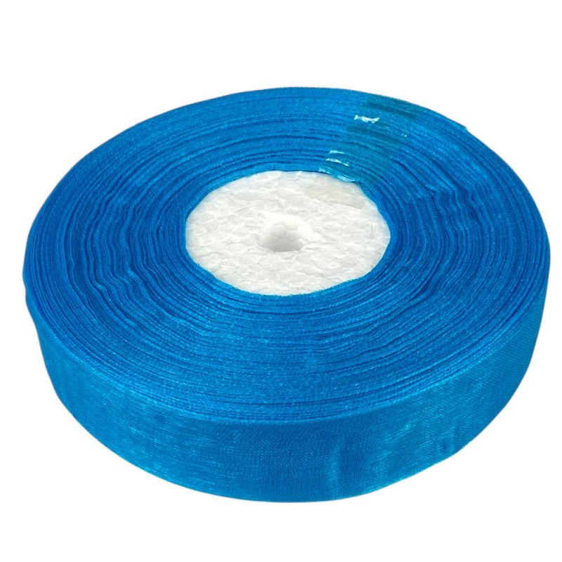 Стрічка з органзи “лазурний“ 2,0 см х 50 ярдів Блакитний Marill (D02020-bk15)