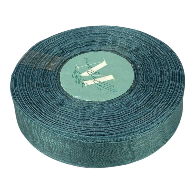 Стрічка з органзи “шкіровик“ 2,0 см х 50 ярдів Зелений Marill (D02020-bk24)