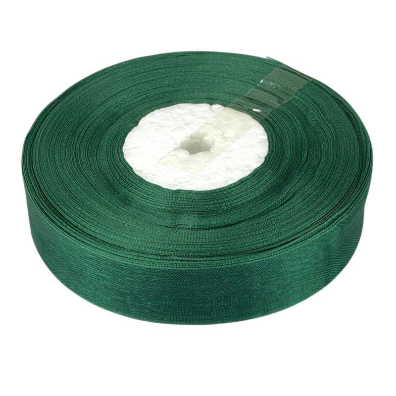 Стрічка з органзи темно-зелена 2,0 см х 50 ярдів Зелений Marill (D02020-bk11)