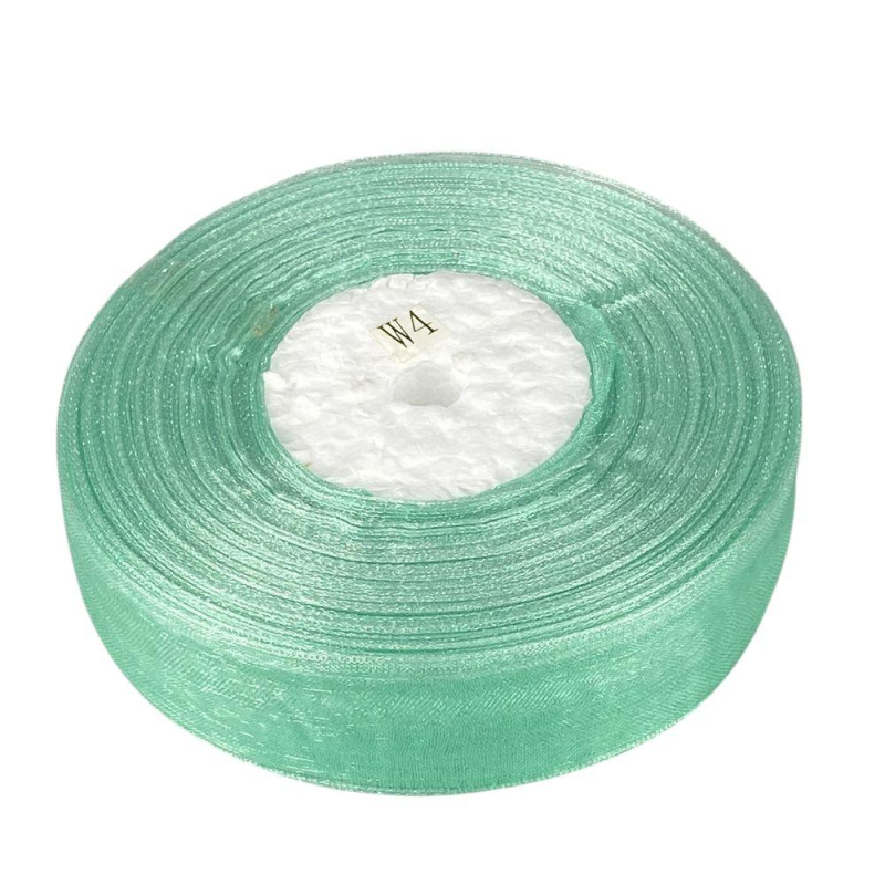 Стрічка з органзи “м“ята“ 2,0 см х 50 ярдів Зелений Marill (D02020-278)