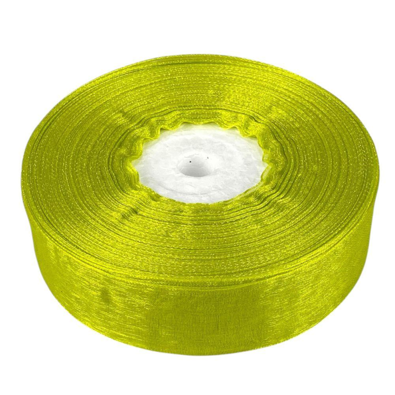 Стрічка з органзи “лайм“ 2,5 см х 50 ярдів Зелений Marill (D02025-1098)