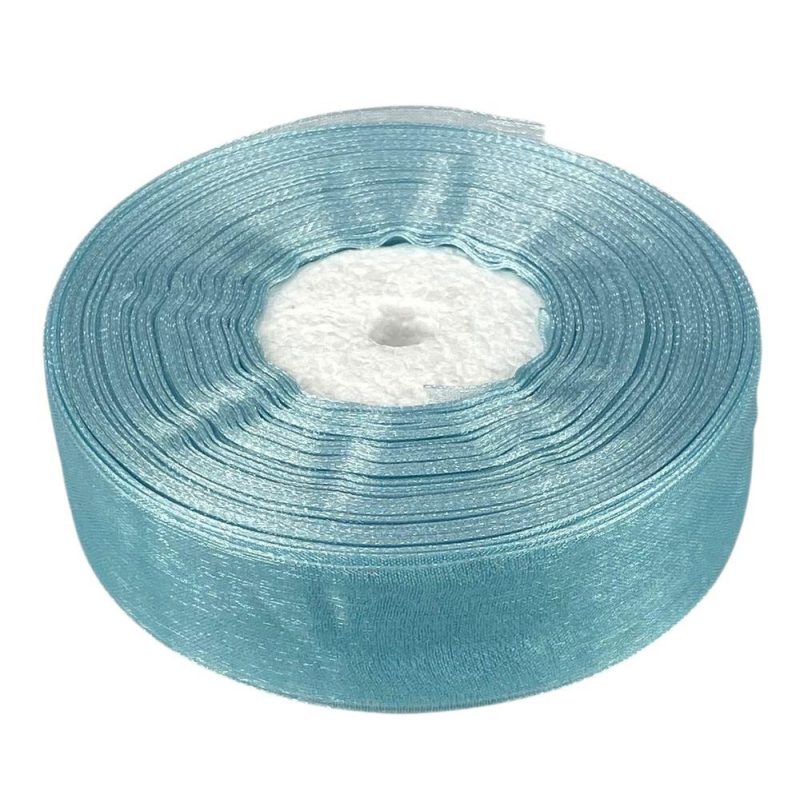 Стрічка з органзи “морська хвиля“ 2,5 см х 50 ярдів Блакитний Marill (D02025-1093) Стрічка з органзи “морська хвиля“ 2,5 см х 50 ярдів Блакитний Marill (D02025-1093)