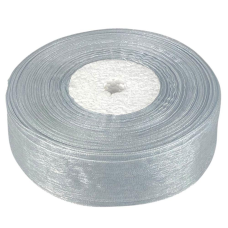 Стрічка з органзи сіра 2,5 см х 50 ярдів Сірий Marill (D02025-bk38)