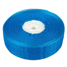 Стрічка з органзи “лазурний“ 2,5 см х 50 ярдів Блакитний Marill (D02025-bk15)
