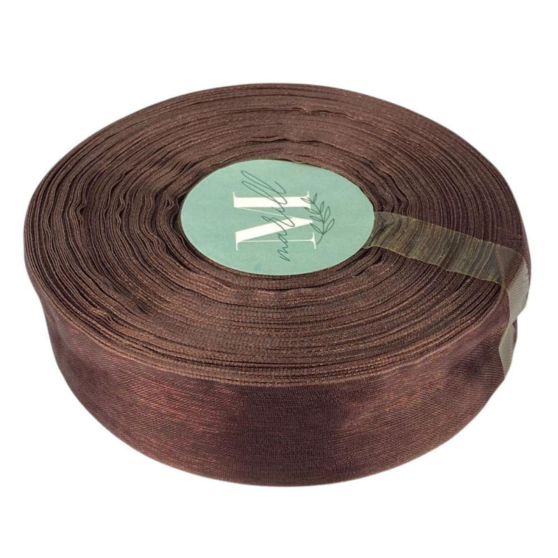 Стрічка з органзи коричнева 2,5 см х 50 ярдів Коричневий Marill (D02025-bk05)