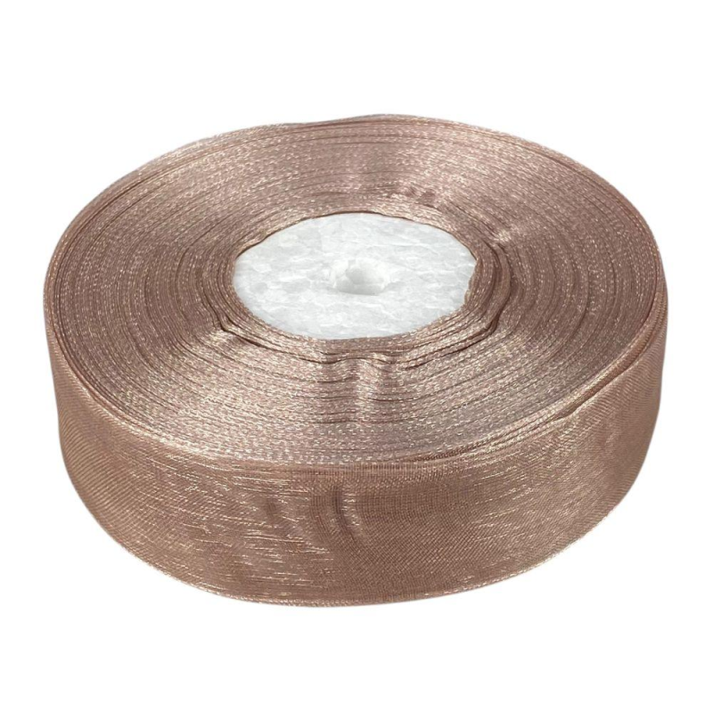 Стрічка з органзи “какао“ 2,5 см х 50 ярдів Коричневий Marill (D02025-1091)