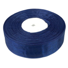 Стрічка з органзи темно-синя 2,5 см х 50 ярдів Синій Marill (D02025-bk19)