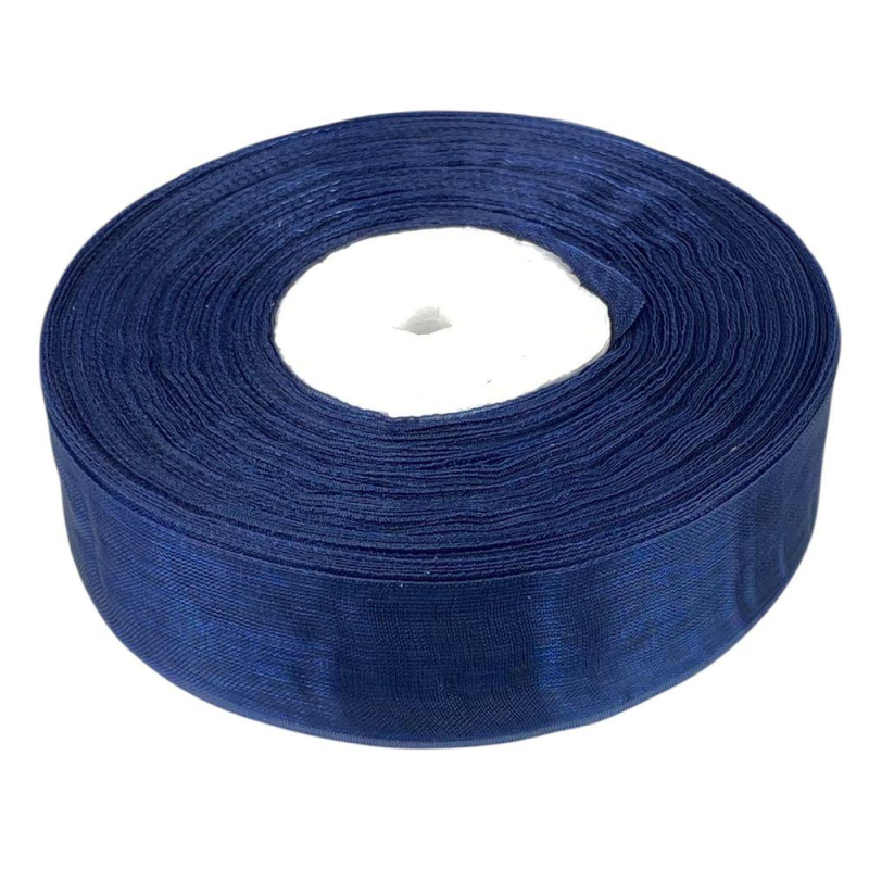 Стрічка з органзи темно-синя 2,5 см х 50 ярдів Синій Marill (D02025-bk19) Стрічка з органзи темно-синя 2,5 см х 50 ярдів Синій Marill (D02025-bk19)