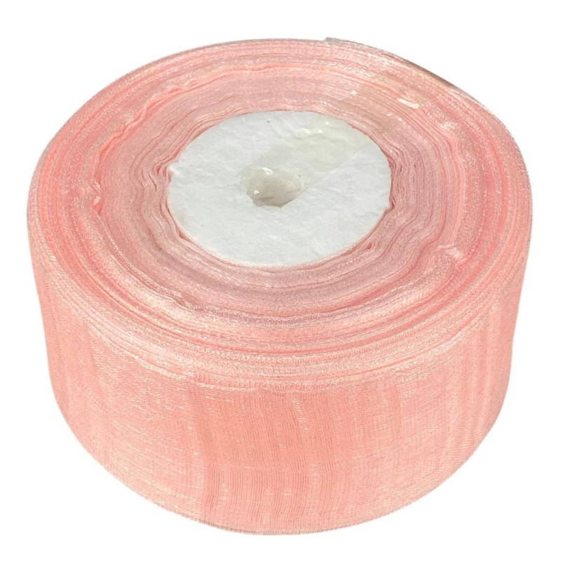 Стрічка з органзи ніжно-рожева 4,0 см х 50 ярдів Рожевий Marill (D02040-bk40)