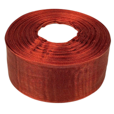 Стрічка з органзи “бургунді“ 4,0 см х 50 ярдів Коричневий Marill (D02040-bk33)