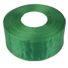 Стрічка з органзи темно-зелена 4,0 см х 50 ярдів Зелений Marill (D02040-bk11)