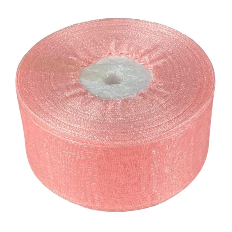 Стрічка з органзи персикова 4,0 см х 50 ярдів Marill (D02040-1022)