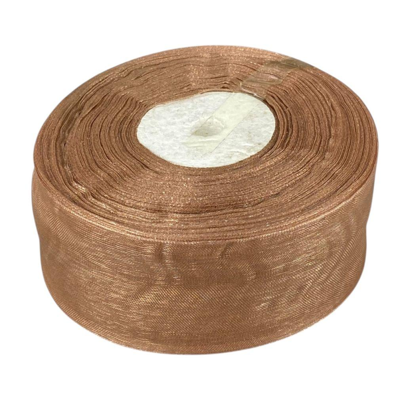 Стрічка з органзи “молочний шоколад“ 4,0 см х 50 ярдів Коричневий Marill (D02040-160)