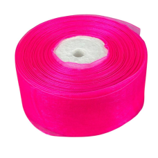 Стрічка з органзи яскраво рожева 4,0 см х 50 ярдів Рожевий Marill (D02040-014)