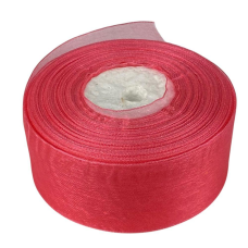 Стрічка з органзи коралова 4,0 см х 50 ярдів Рожевий Marill (D02040-260)